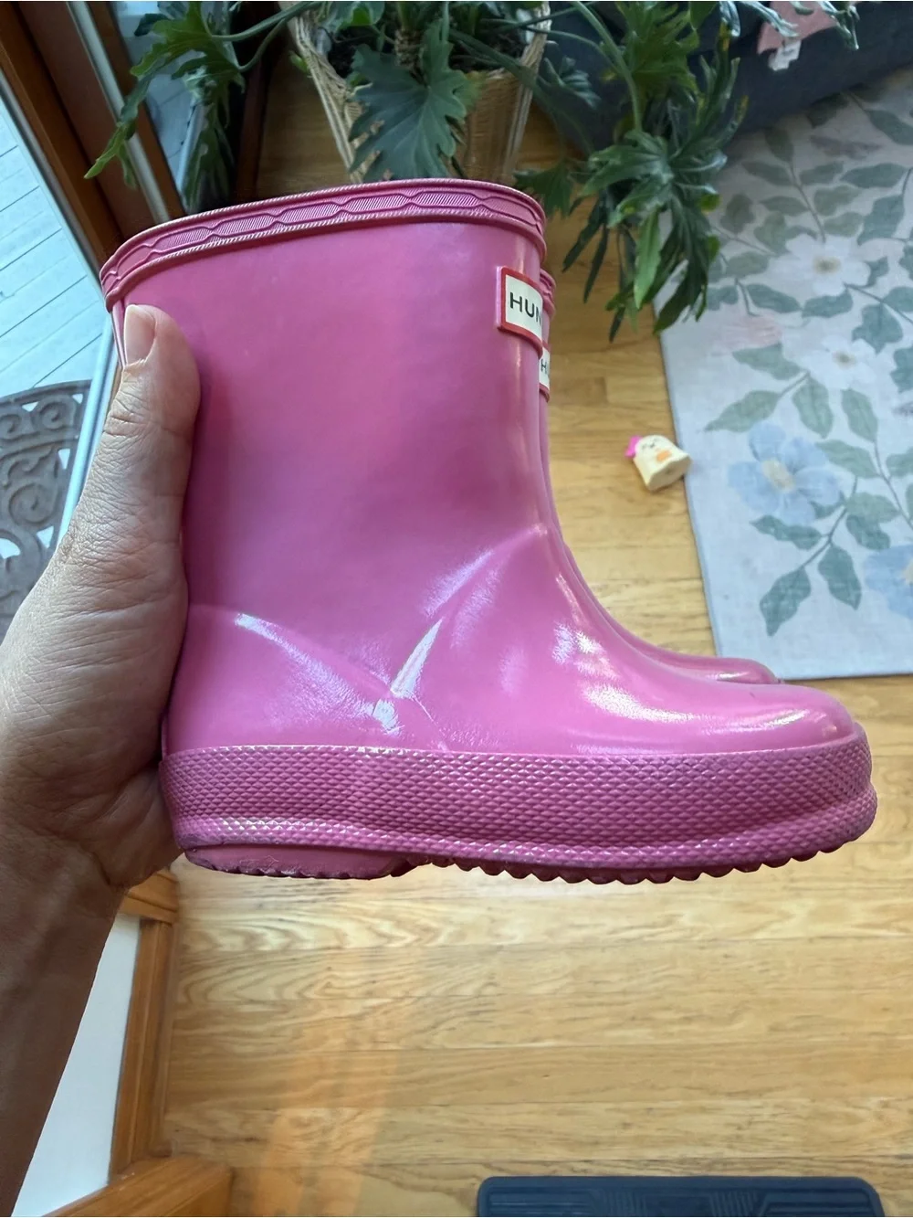 Hunter Kids Bright Pink Waterproof Rain Boots